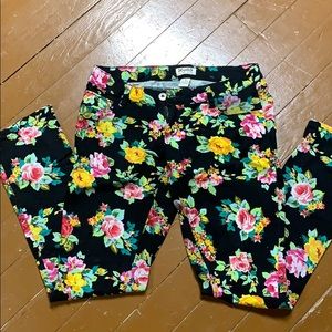 Floral skinny jeans
